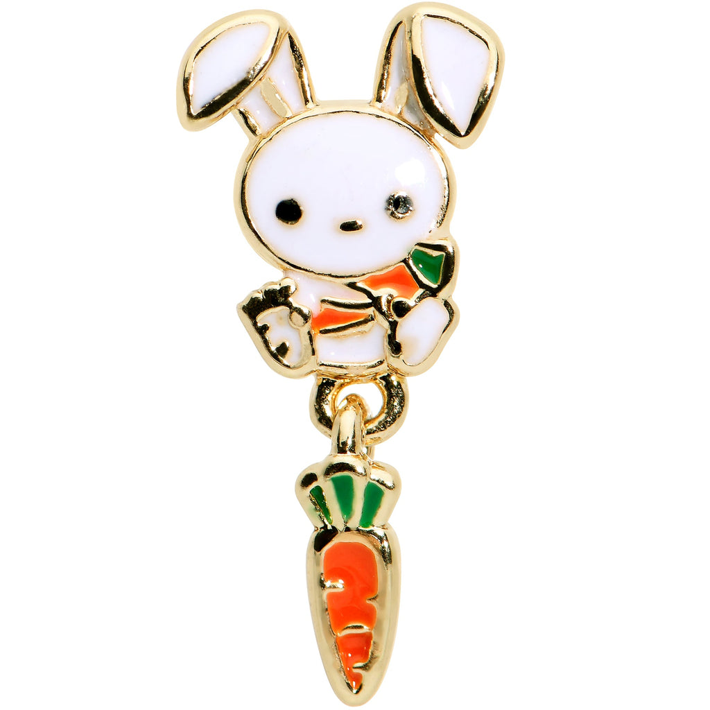 BodyCandy 16G 1/4 Gold Hue Cutie Easter Bunny Dangle Cartilage Tragus Earring — size reference