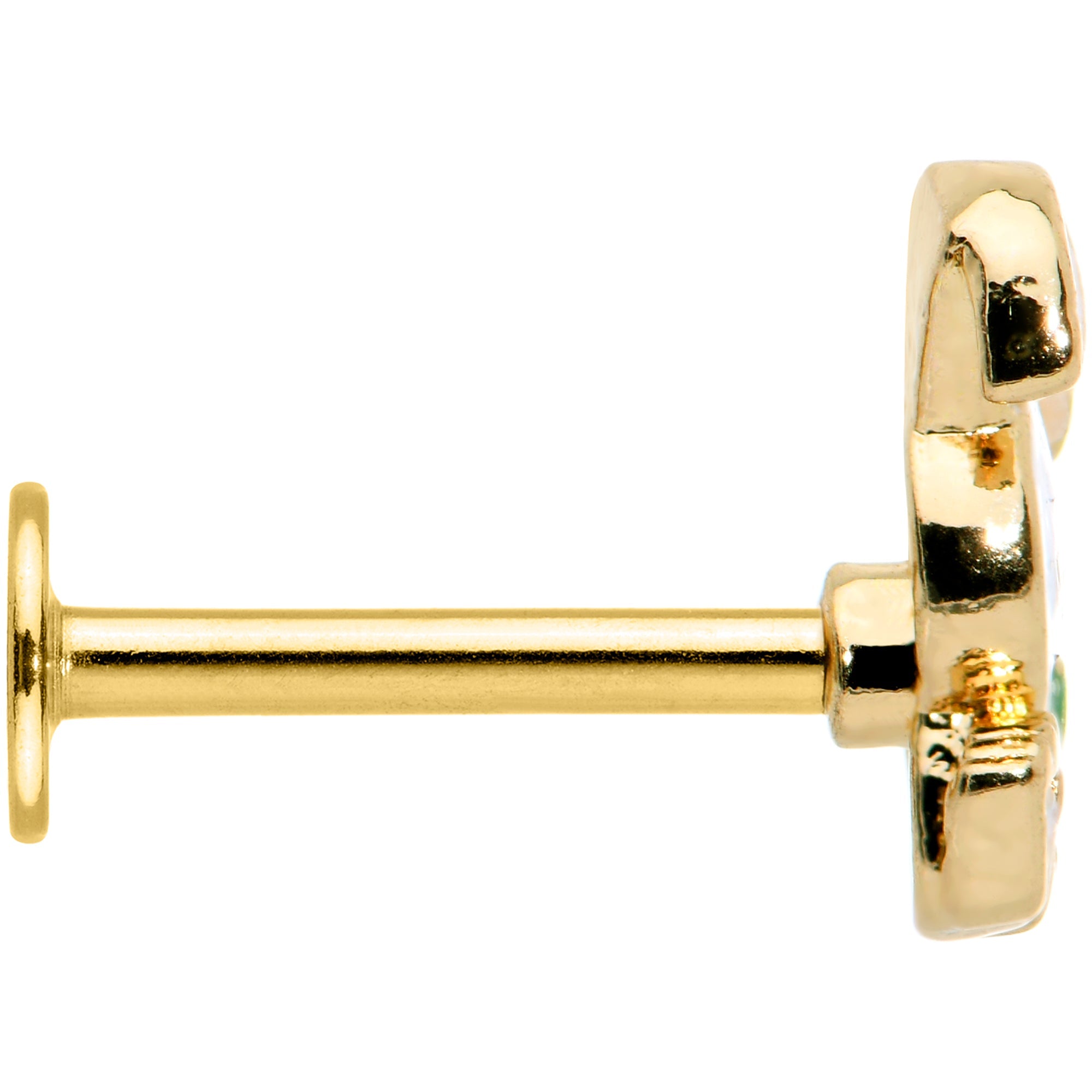 BodyCandy 16G 5/16 Gold Tone Cutie Easter Bunny Labret Monroe Tragus — alternative angle