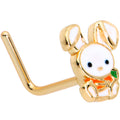 BodyCandy 20G 7mm Gold Tone Cutie Easter Bunny L Shape Nose Ring — main product shot