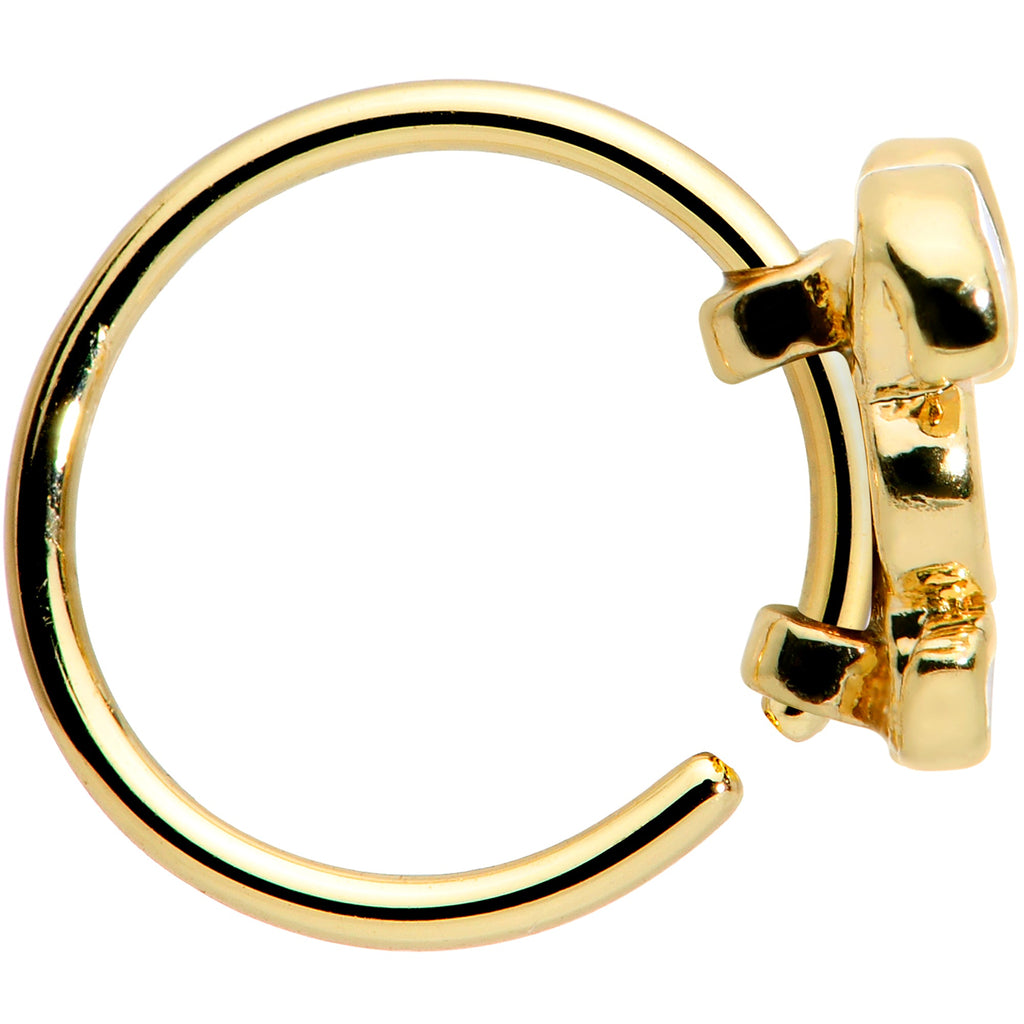 BodyCandy 20G 5/16 Gold Tone Cutie Easter Bunny Nose Hoop — lifestyle context