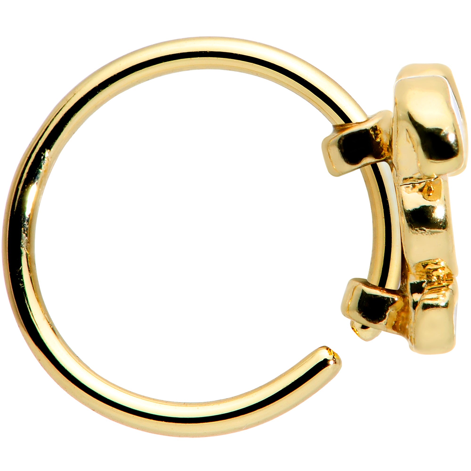 BodyCandy 20G 5/16 Gold Tone Cutie Easter Bunny Nose Hoop — lifestyle context