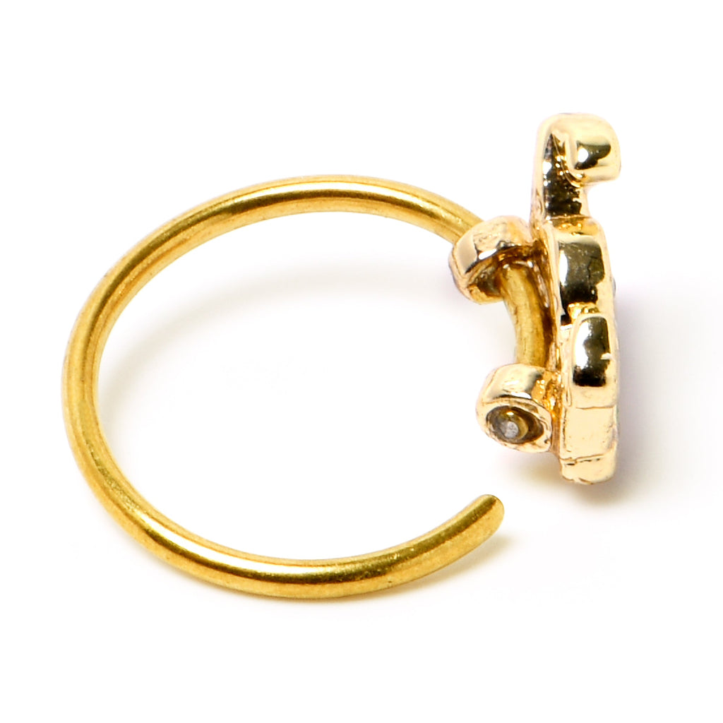 BodyCandy 20G 5/16 Gold Tone Cutie Easter Bunny Nose Hoop — back view