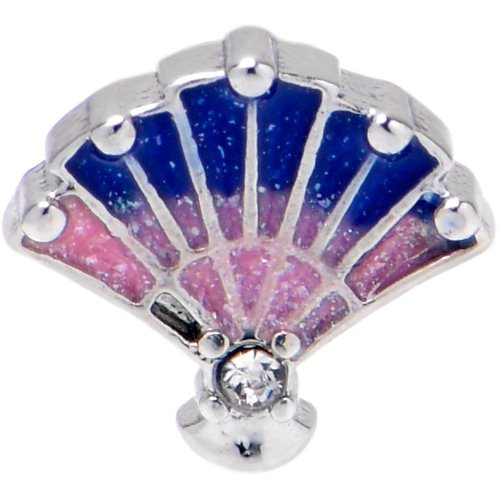 BodyCandy 16G 5/16 Clear CZ Gem Mesmerizing Ocean Sea Shell Magic Labret Tragus — detail close-up