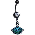 BodyCandy Clear Gem Black Serenity Ocean Magic Sea Shell Dangle Belly Ring — main product shot