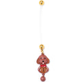BodyCandy Brown Dog Red Bow Dangle PTFE Pregnancy Belly Ring — main product shot