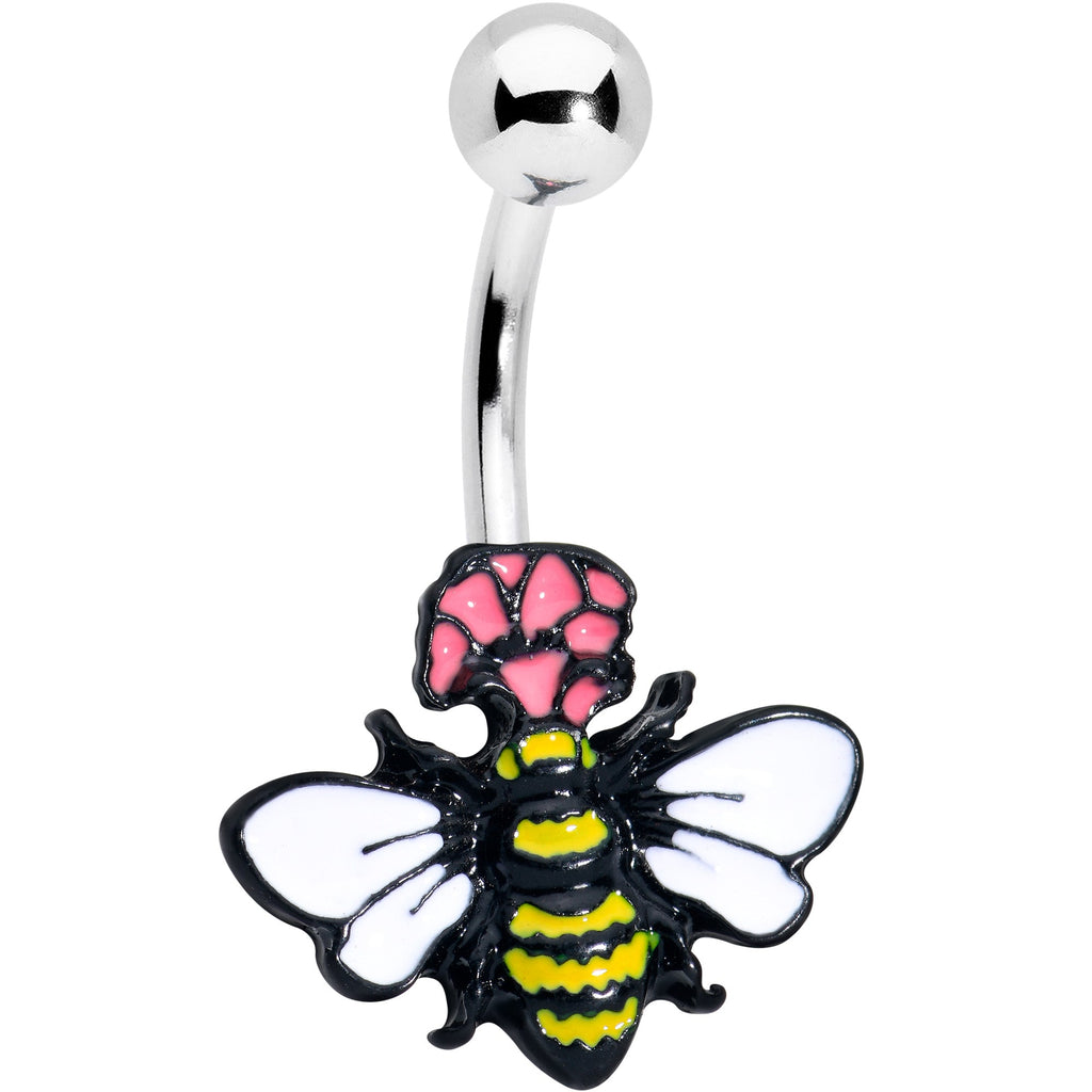 BodyCandy Busy Bee Flower Belly Ring — main product shot