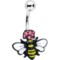 BodyCandy Busy Bee Flower Belly Ring — main product shot