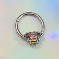 BodyCandy 16G 3/8 Buzzing Bee Rose Flower Hinged Segment Ring — main product shot