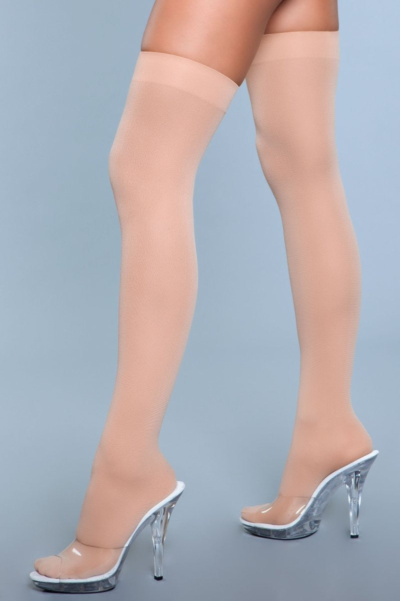Love Spark Cove | Intimate Apparel, Pleasure Shop & Free Shipping 1932 Opaque Nylon Thigh Highs — lifestyle context