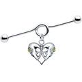 BodyCandy 14G Yellow CZ Gem Heart Flower Butterfly Project Bar 38mm — main product shot