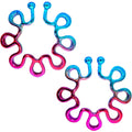 BodyCandy Rainbow Trippy Flower Clip On Fake Nipple Ring Set — main product shot
