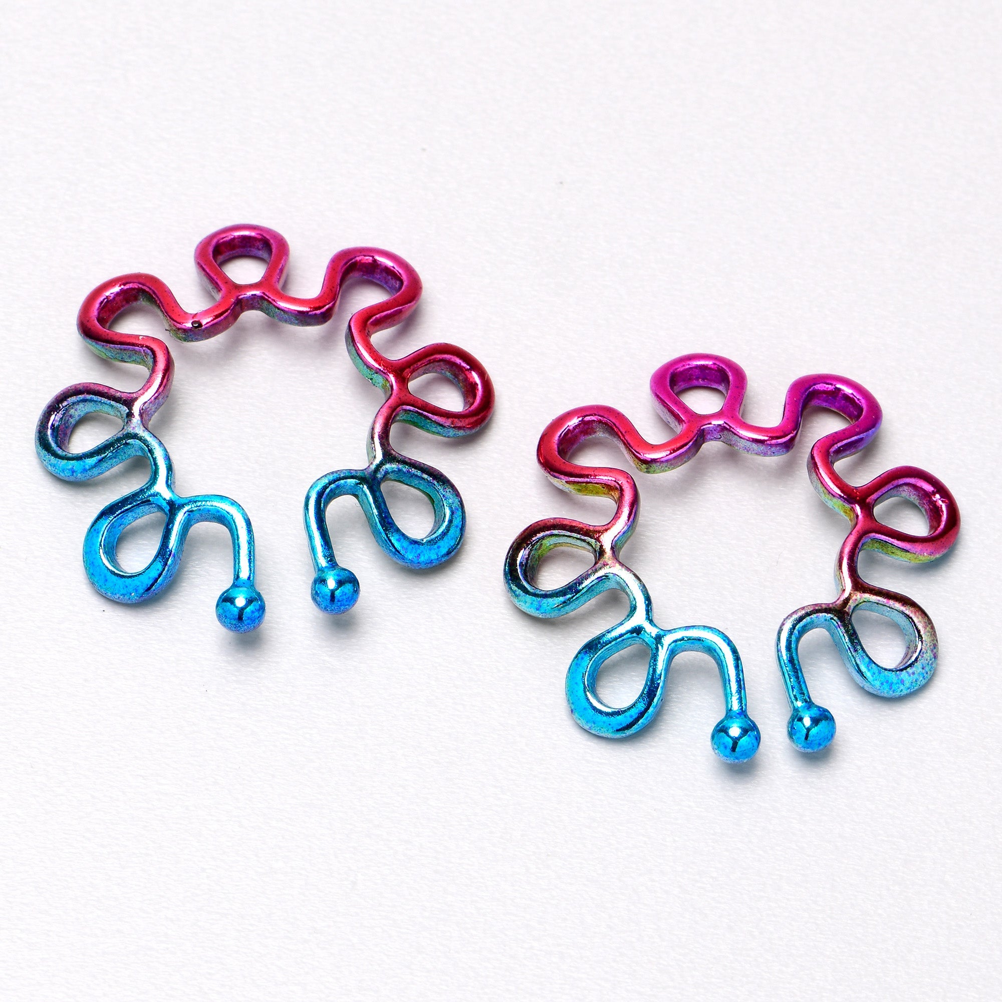 BodyCandy Rainbow Trippy Flower Clip On Fake Nipple Ring Set — alternative angle