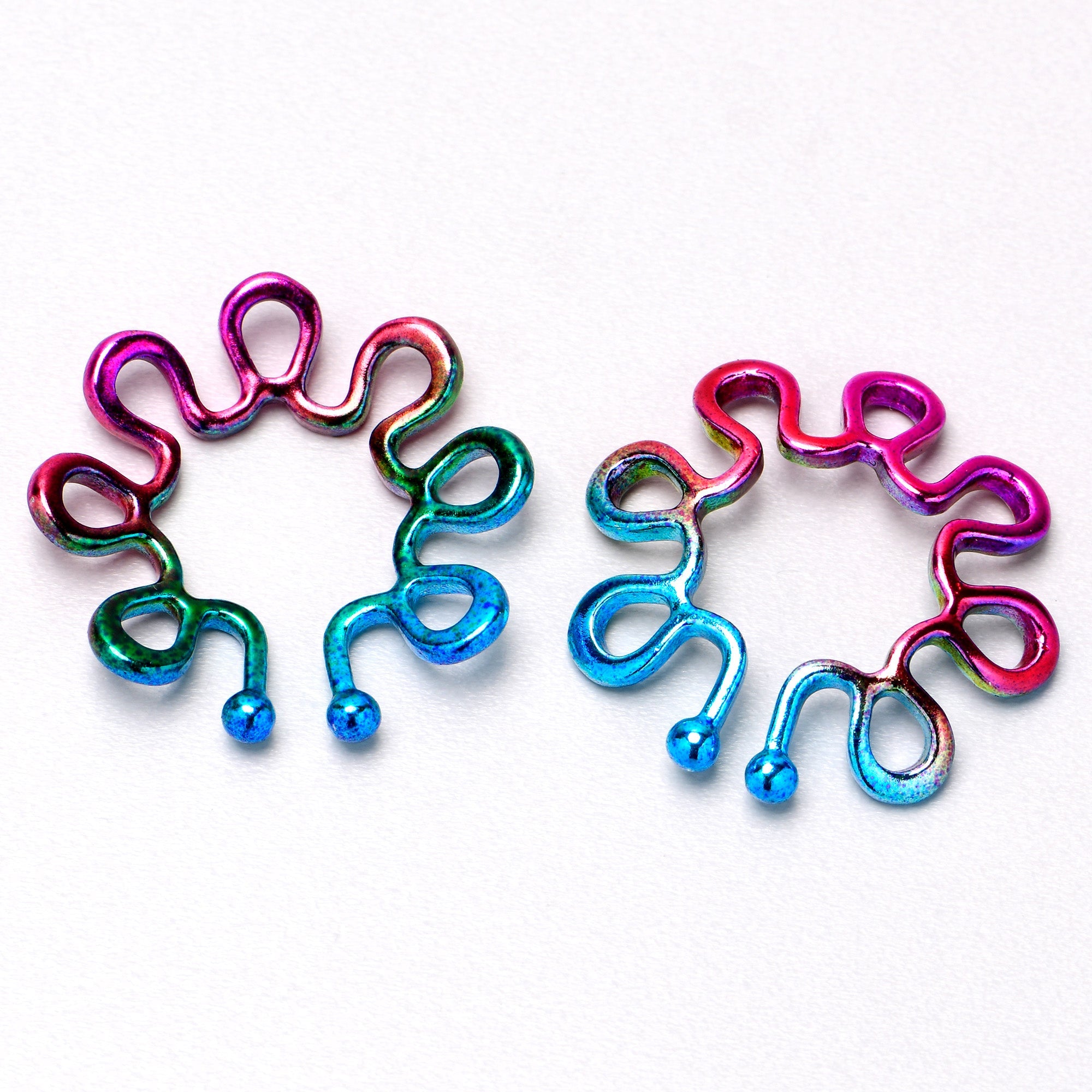 BodyCandy Rainbow Trippy Flower Clip On Fake Nipple Ring Set — in-use photo