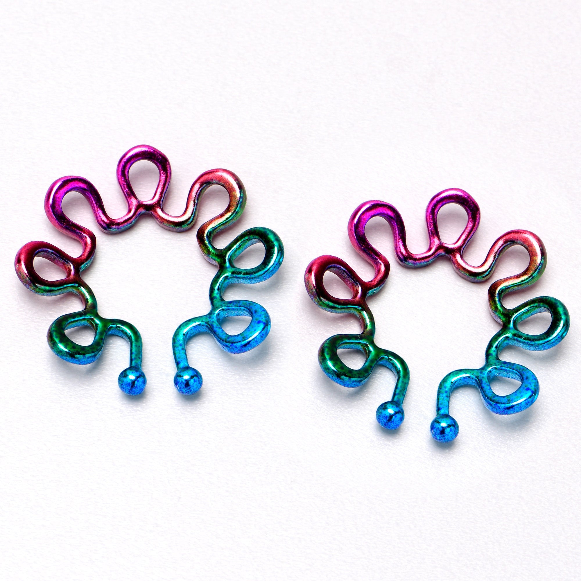 BodyCandy Rainbow Trippy Flower Clip On Fake Nipple Ring Set — size reference
