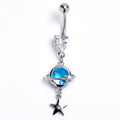 BodyCandy Clear Blue Gem Heart Saturn Star Dangle Belly Ring — main product shot