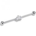 BodyCandy 14G Clear CZ Gem Regal Rectangles Industrial Barbell 38mm — main product shot