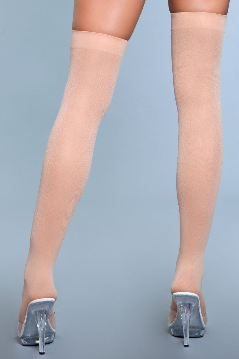 Love Spark Cove | Intimate Apparel, Pleasure Shop & Free Shipping 1932 Opaque Nylon Thigh Highs — side view