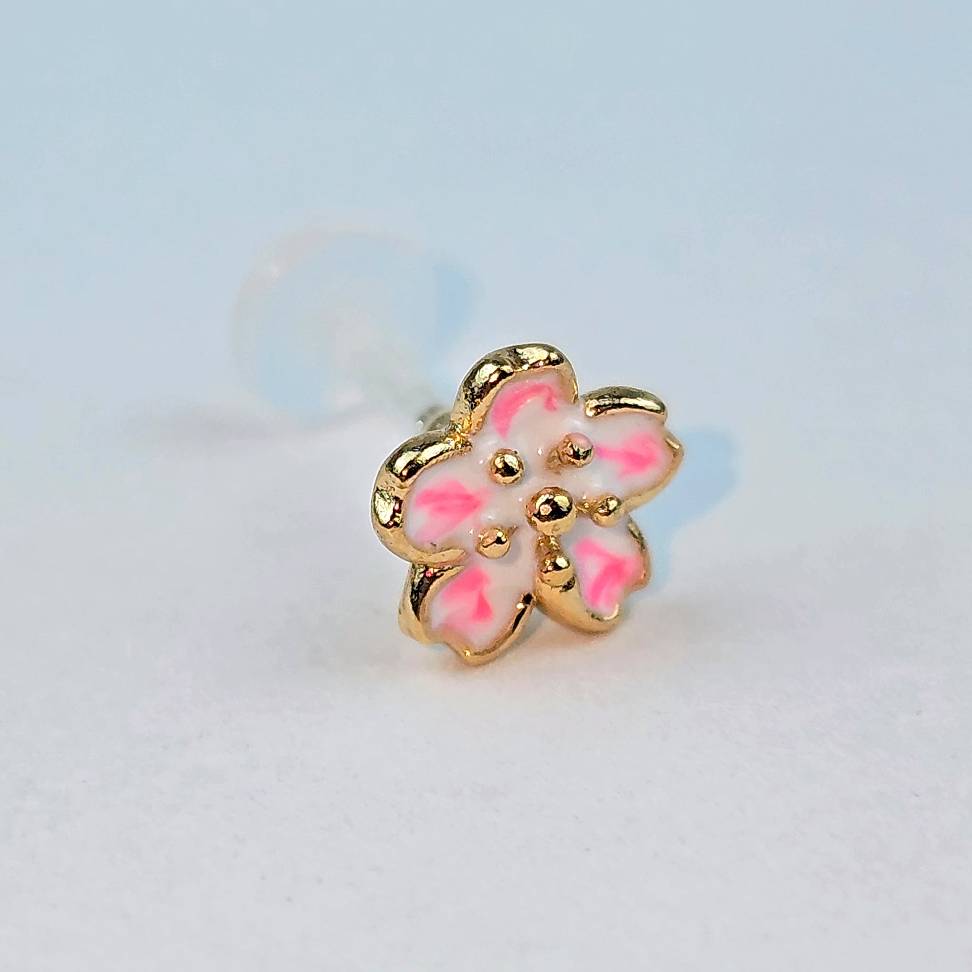BodyCandy 16G Flower Pink Blossom PTFE Bioplast Labret Monroe Tragus — main product shot