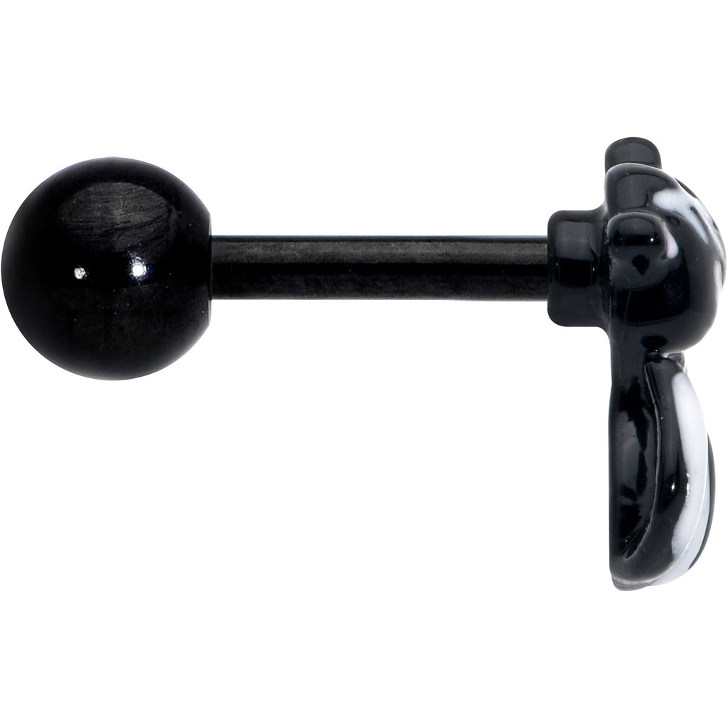 BodyCandy 16G 1/4 Black Funky Skunk Cartilage Tragus Earring — lifestyle context