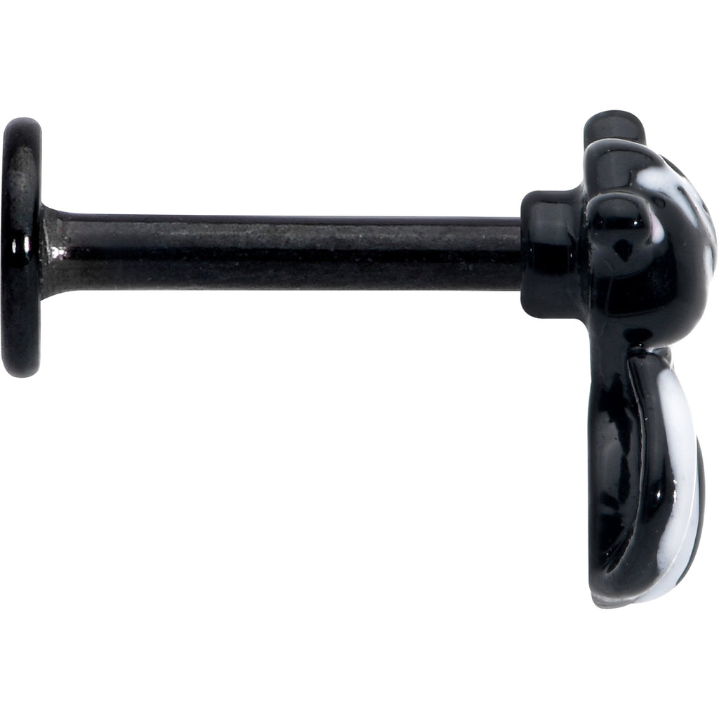 BodyCandy 16G 5/16 Black Funky Skunk Labret Monroe Tragus — lifestyle context