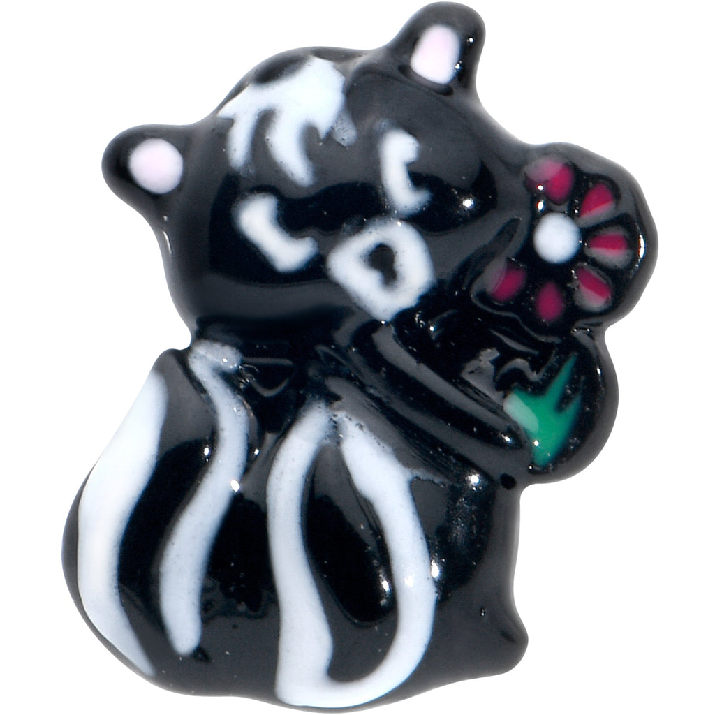 BodyCandy 20G 7mm Funky Skunk L Shape Nose Ring — detail close-up