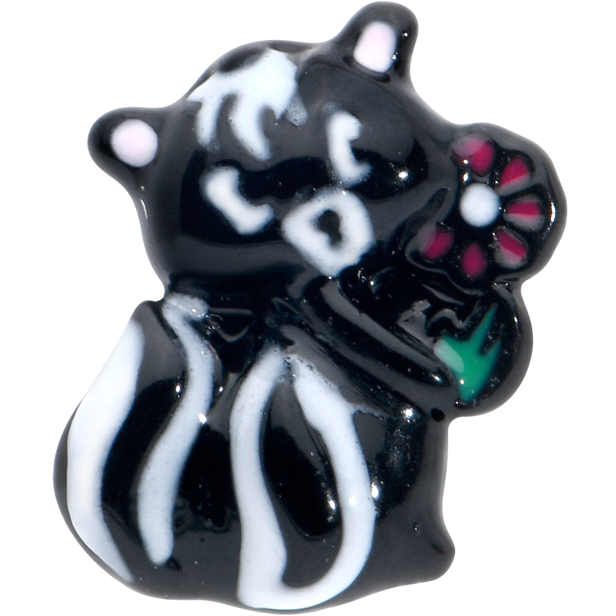 BodyCandy 20G 7mm Funky Skunk L Shape Nose Ring — detail close-up