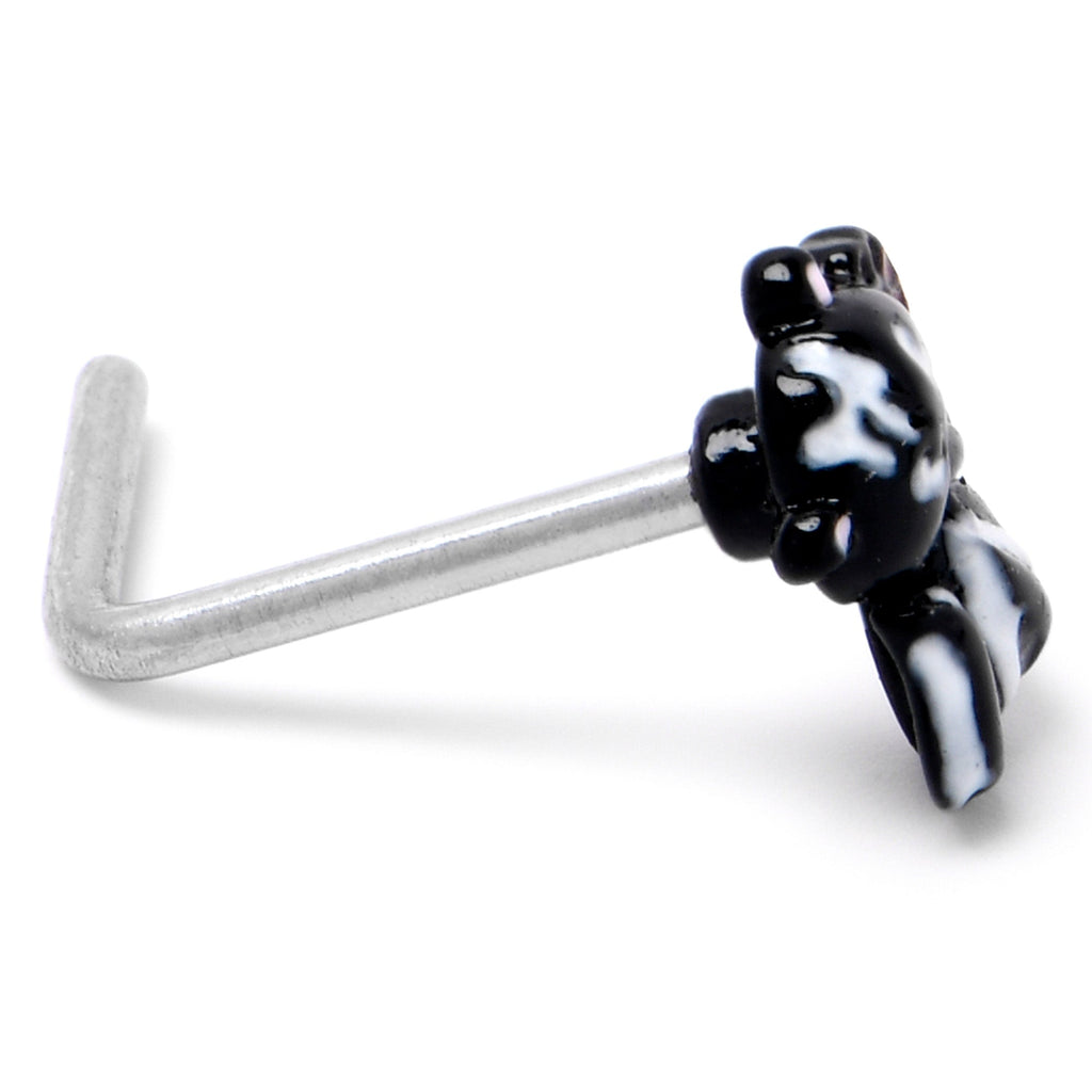 BodyCandy 20G 7mm Funky Skunk L Shape Nose Ring — back view