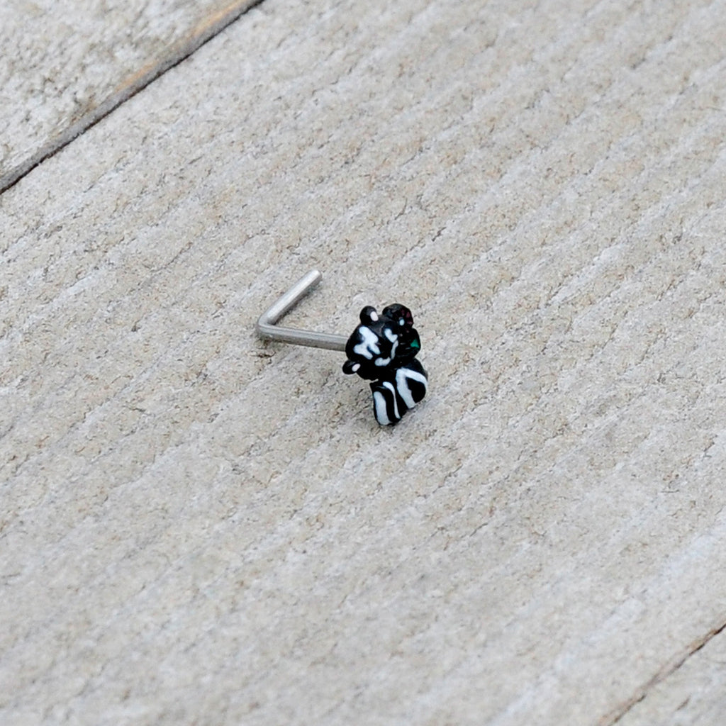 BodyCandy 20G 7mm Funky Skunk L Shape Nose Ring — alternative angle