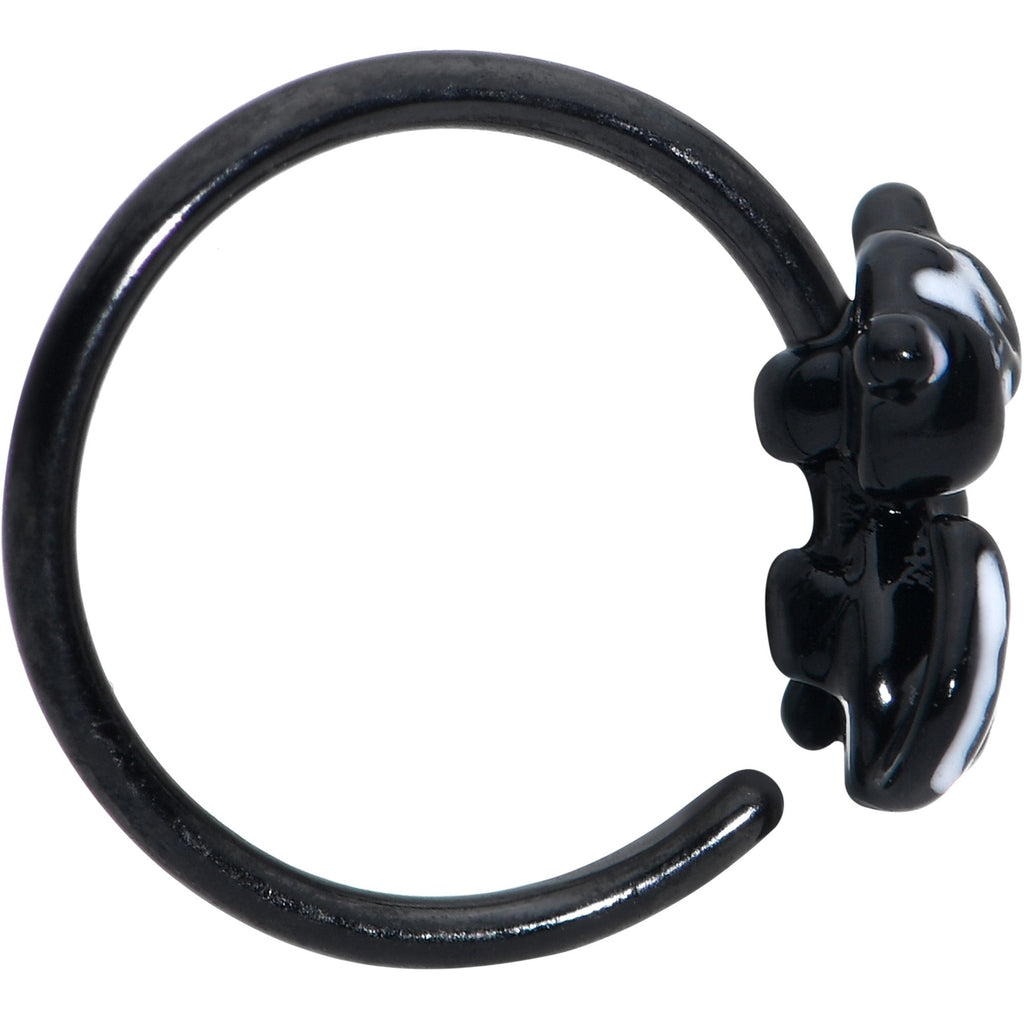 BodyCandy 20G 5/16 Black Funky Skunk Nose Hoop — lifestyle context