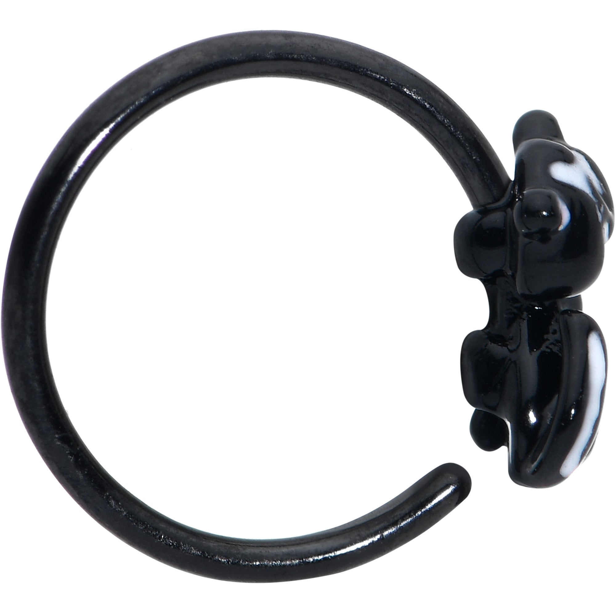 BodyCandy 20G 5/16 Black Funky Skunk Nose Hoop — lifestyle context