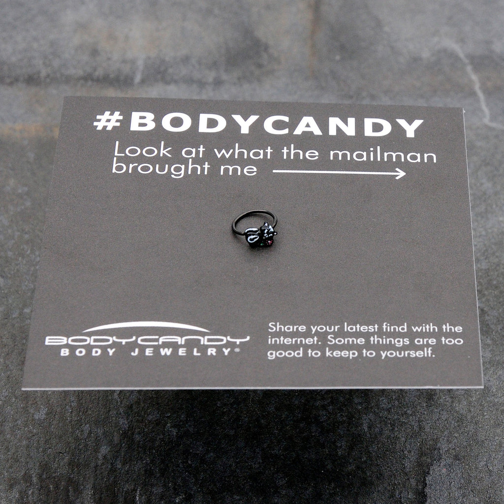 BodyCandy 20G 5/16 Black Funky Skunk Nose Hoop — size reference