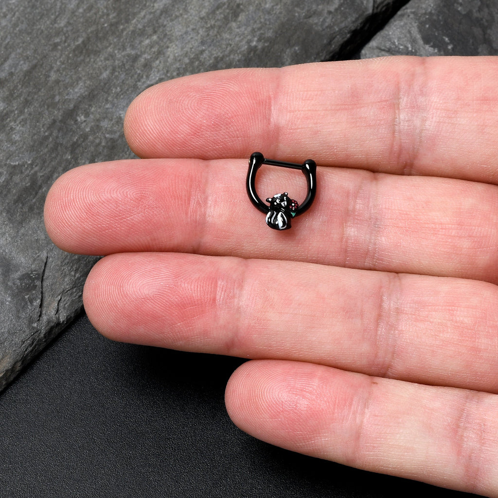 BodyCandy 16G 5/16 Black Funky Skunk Cartilage Clicker — lifestyle context