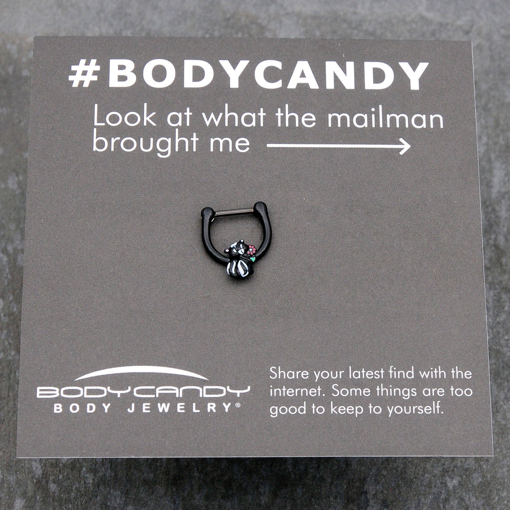BodyCandy 16G 5/16 Black Funky Skunk Cartilage Clicker — size reference