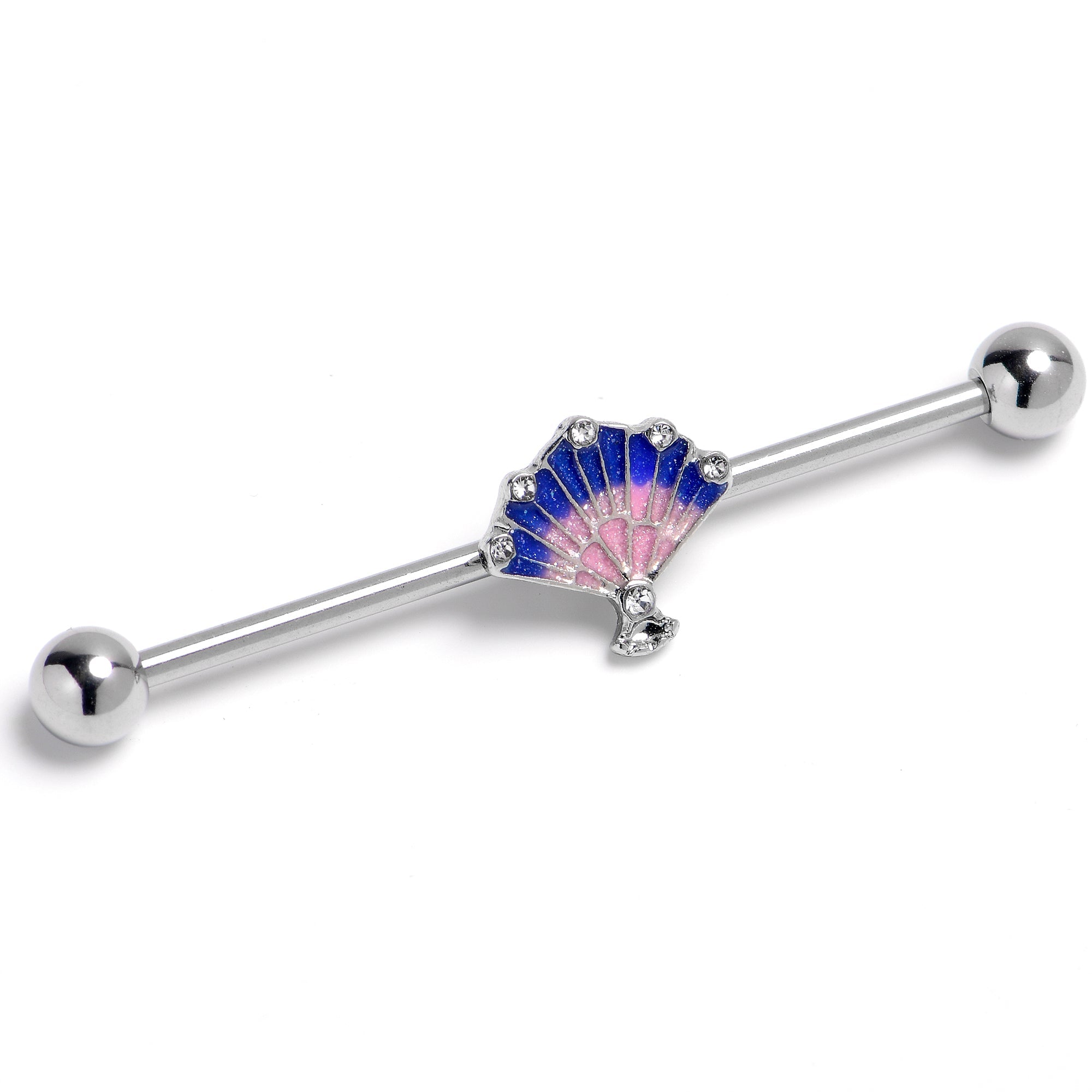 BodyCandy 14G Mesmerizing Ocean Magic Sea Shells Industrial Barbell 38mm — main product shot