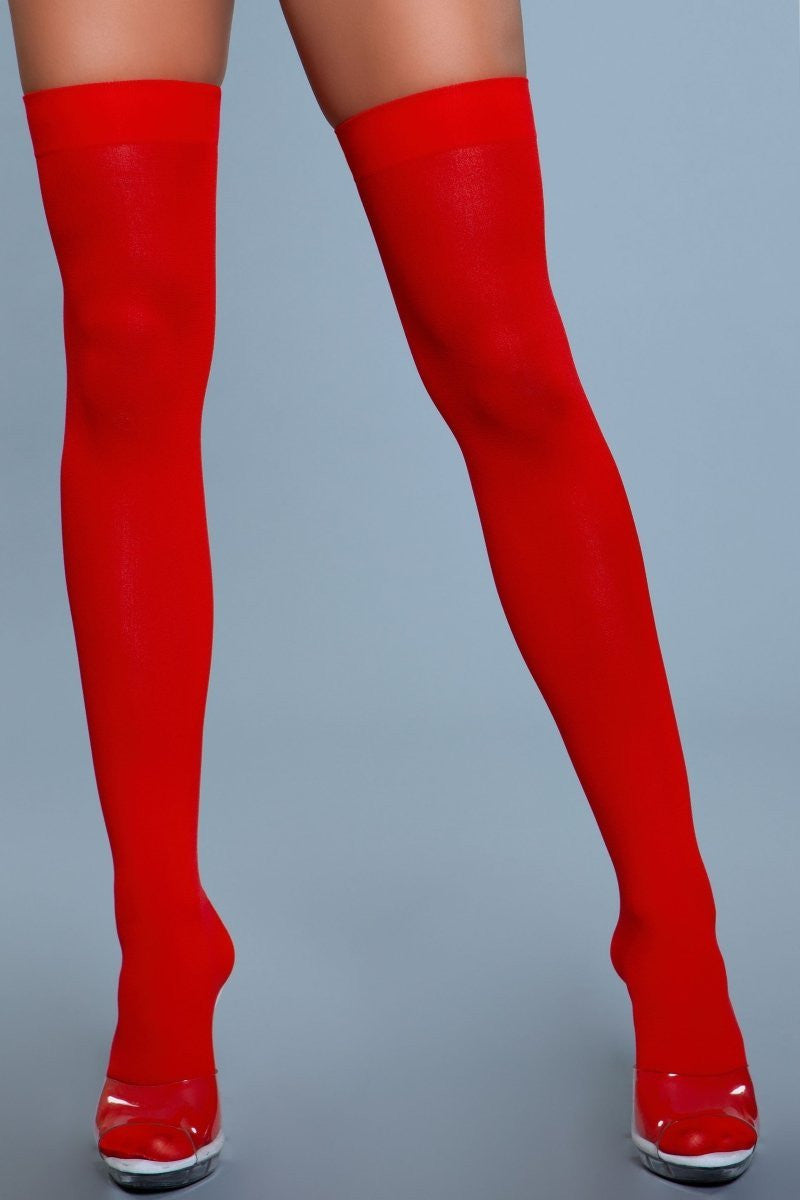 Love Spark Cove | Intimate Apparel, Pleasure Shop & Free Shipping 1932 Opaque Nylon Thigh Highs — back view