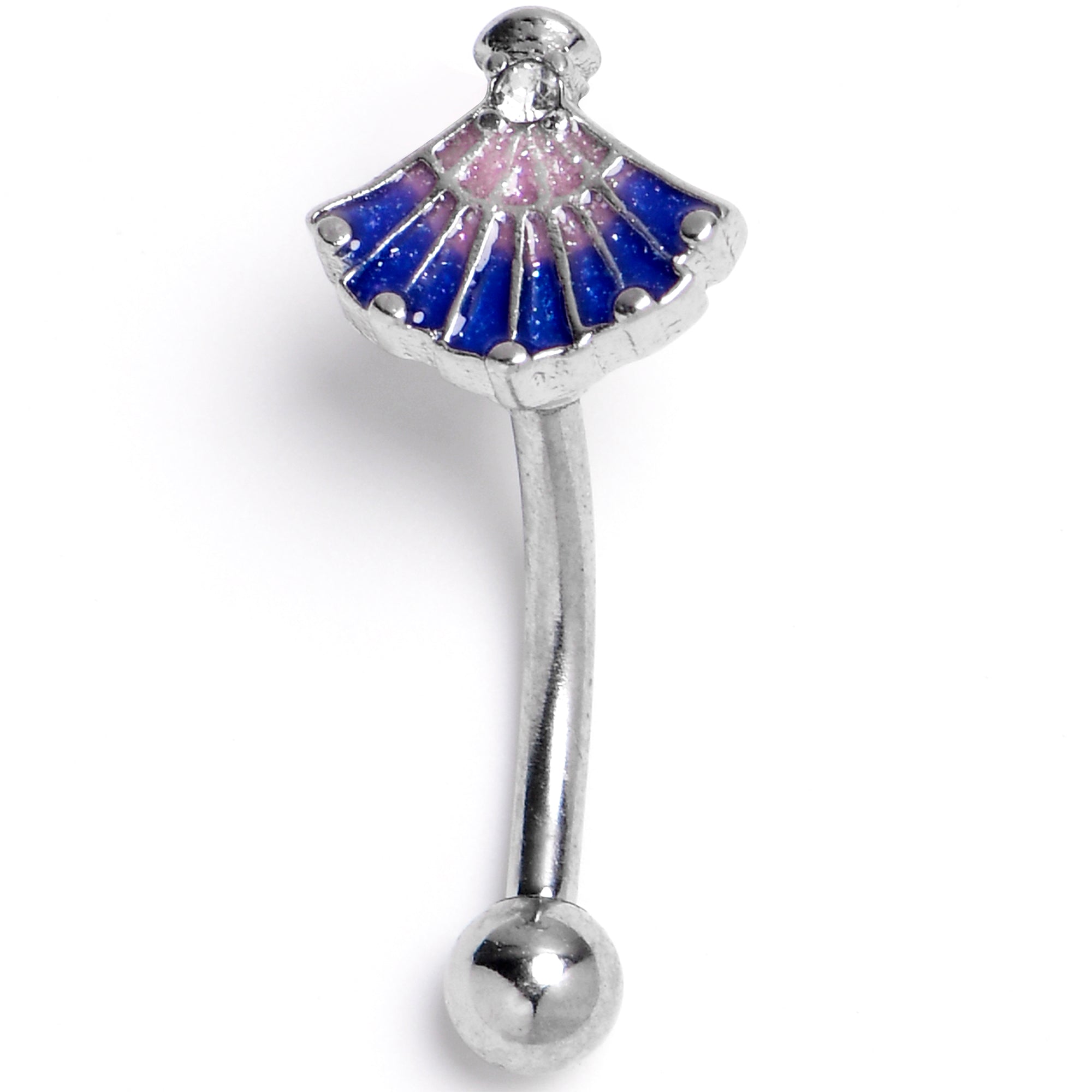 BodyCandy 16G 5/16 Mesmerizing Ocean Magic Sea Shells Curved Barbell — main product shot