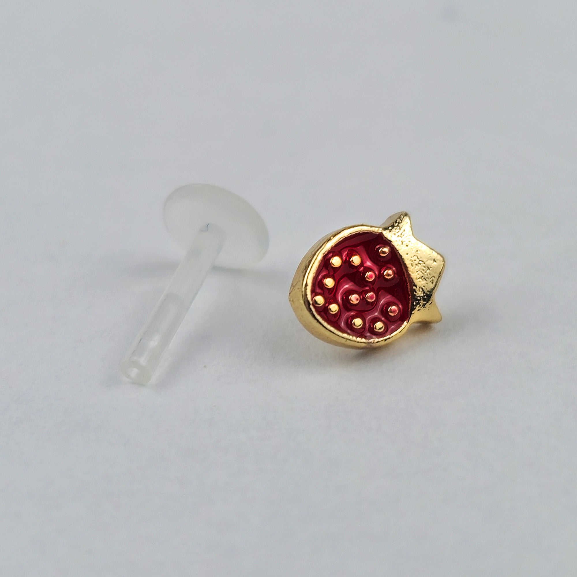 BodyCandy 16G 5/16 Delicious Strawberry PTFE Bioplast Labret Monroe Tragus — main product shot