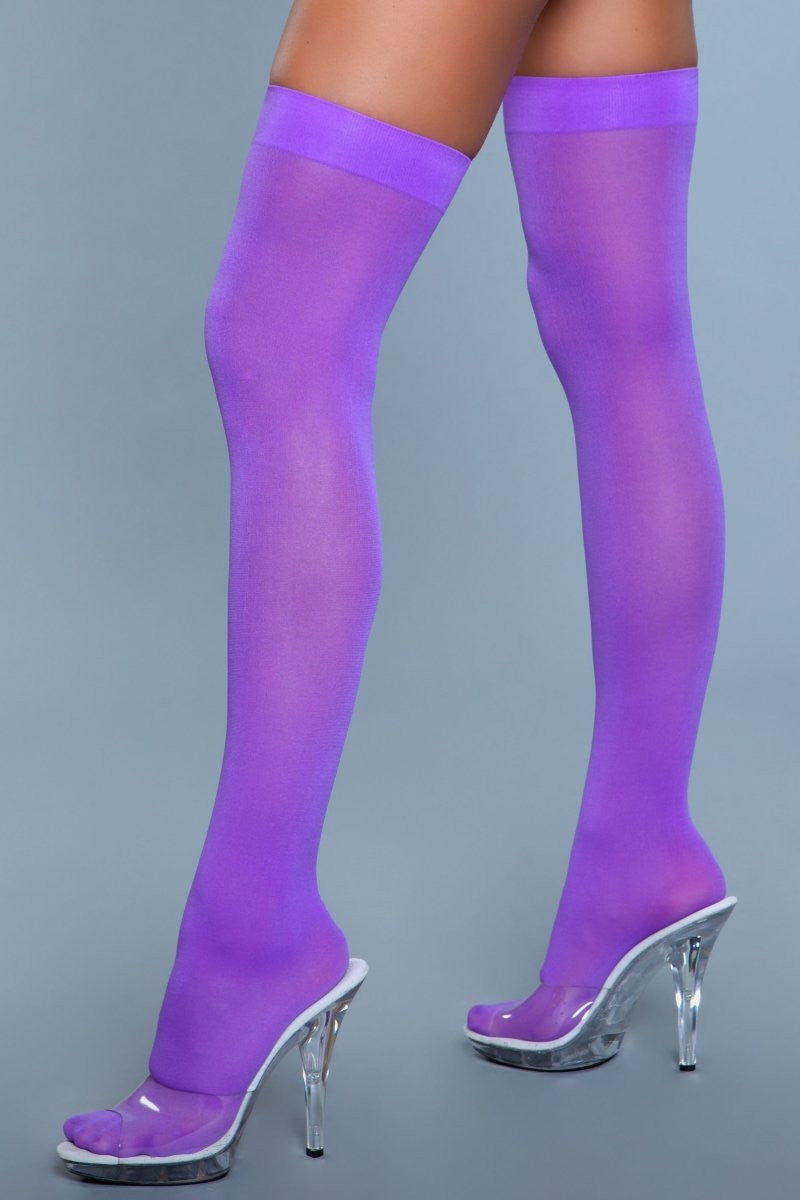 Love Spark Cove | Intimate Apparel, Pleasure Shop & Free Shipping 1932 Opaque Nylon Thigh Highs — back view
