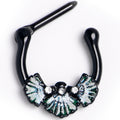 BodyCandy 16G 5/6 Black PVD S White Ocean Magic Sea Shells Septum Clicker — main product shot