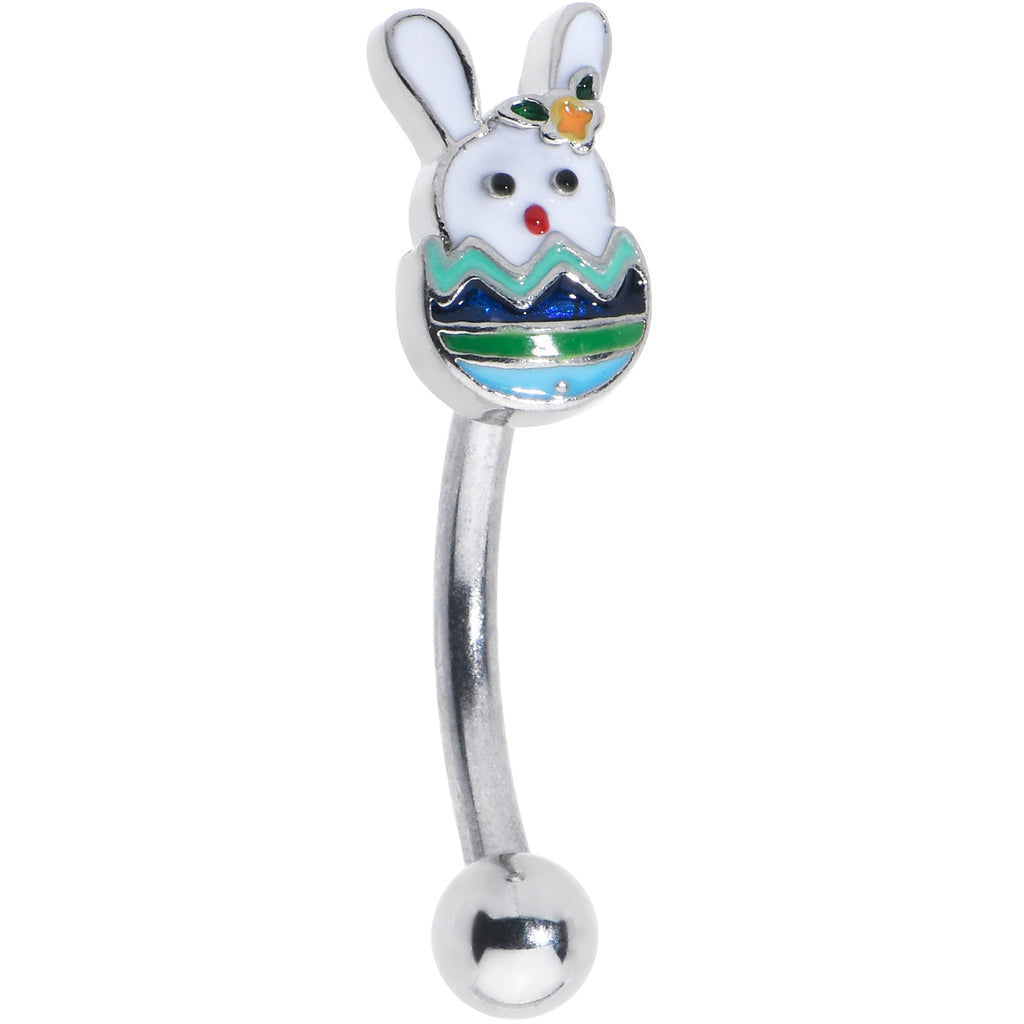 BodyCandy 16G 5/16 Easter Egg Bunny Curved Eyebrow Ring — main product shot