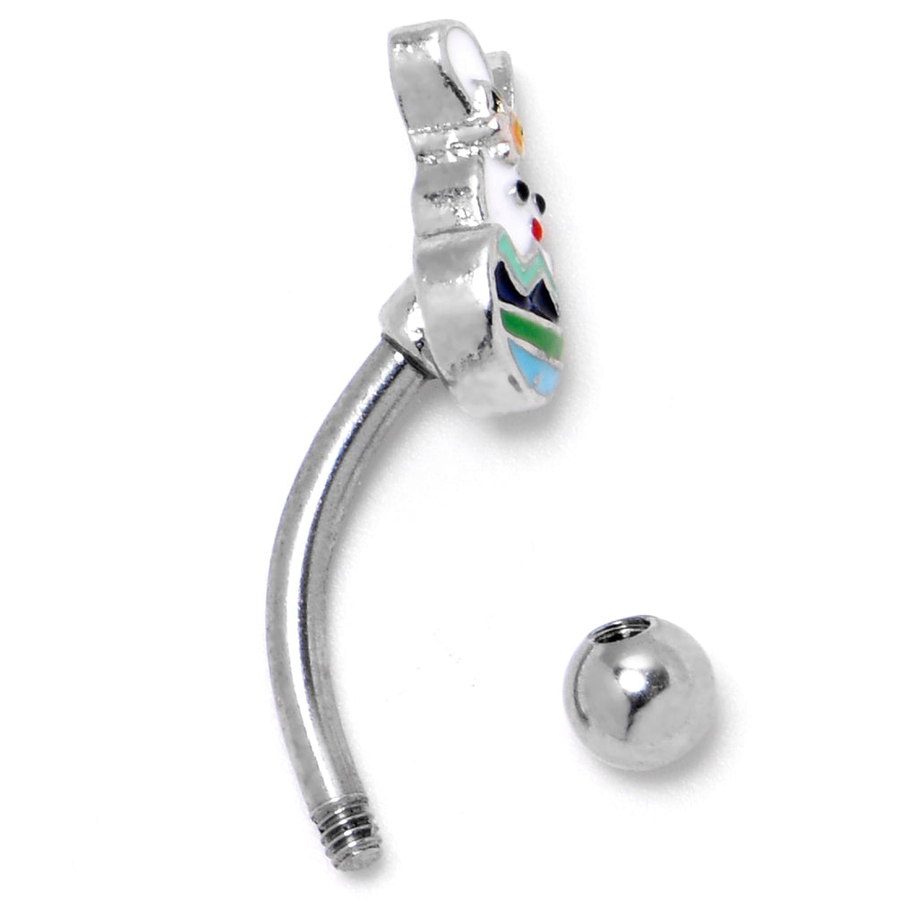 BodyCandy 16G 5/16 Easter Egg Bunny Curved Eyebrow Ring — side view