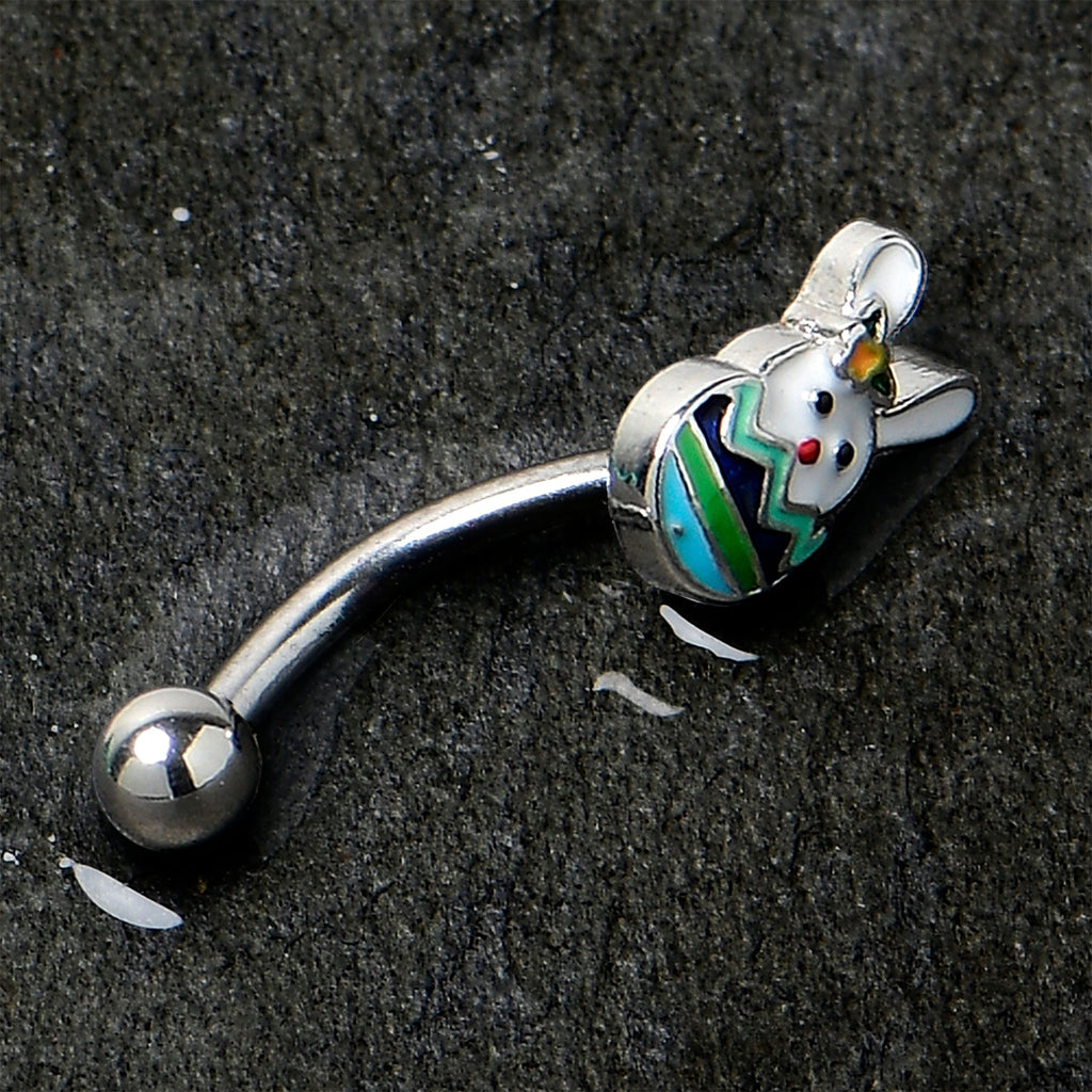 BodyCandy 16G 5/16 Easter Egg Bunny Curved Eyebrow Ring — back view