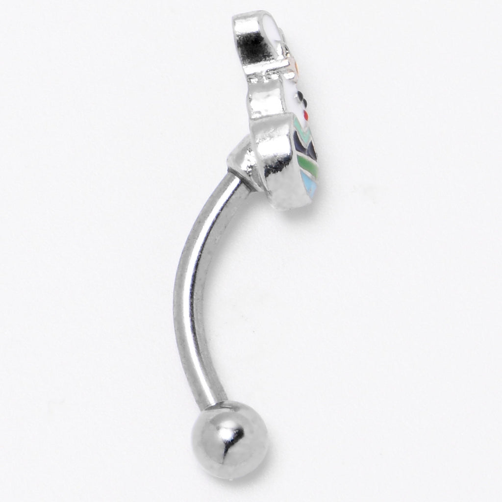 BodyCandy 16G 5/16 Easter Egg Bunny Curved Eyebrow Ring — alternative angle