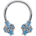 BodyCandy 16G 3/8 Blue Gem Opulent Cross Horseshoe Circular Barbell — main product shot