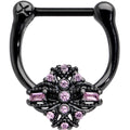 BodyCandy 16G 5/16 Pink Gem Black Opulent Cross Cartilage Clicker — main product shot