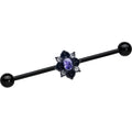 BodyCandy 14G Purple Gem Black Scrolling Hearts Industrial Barbell 38mm — main product shot