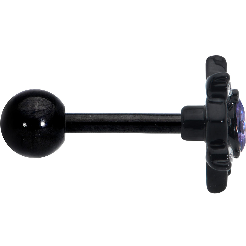 BodyCandy 16G 1/4 Purple Gem Black Scrolling Hearts Cartilage Tragus Earring — lifestyle context