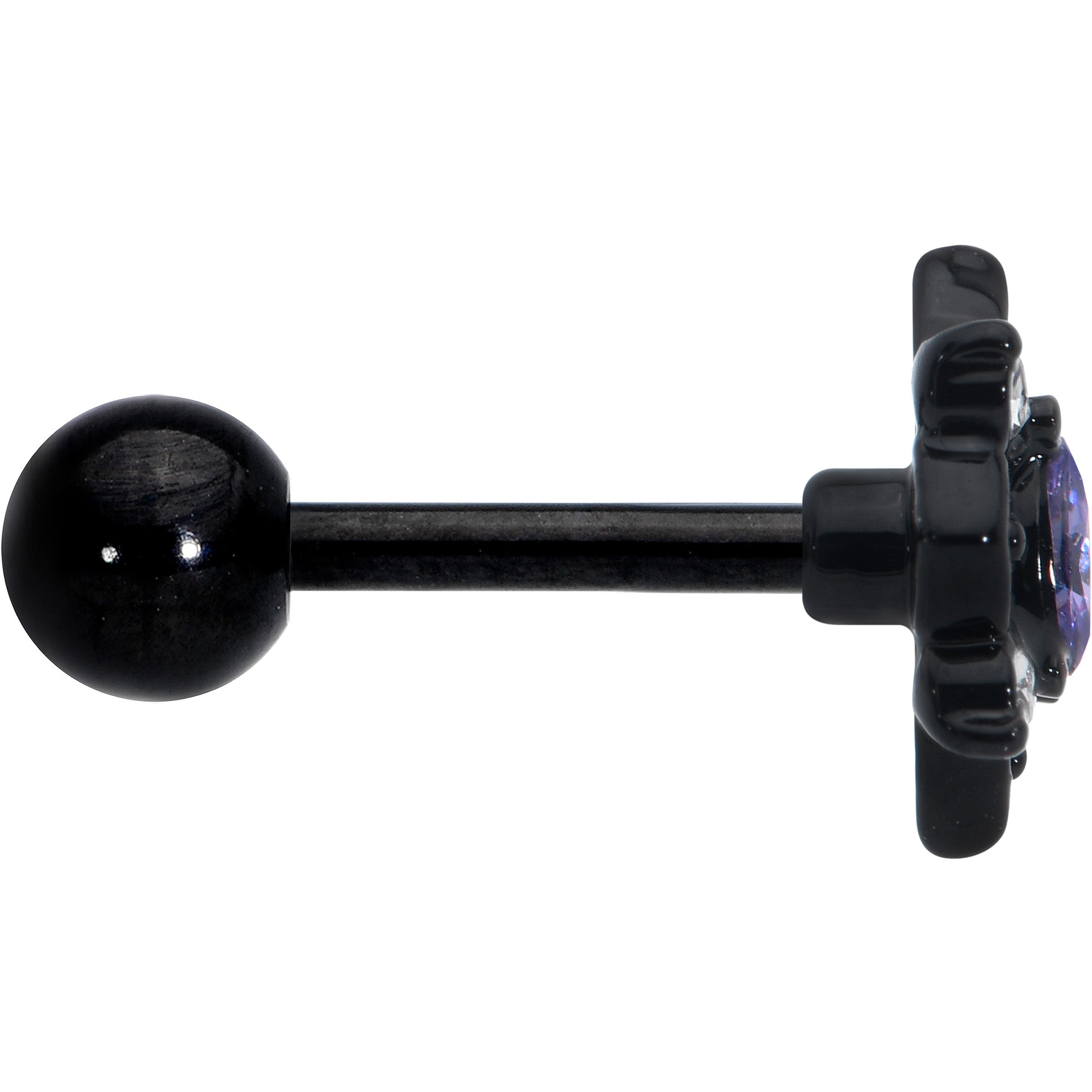 BodyCandy 16G 1/4 Purple Gem Black Scrolling Hearts Cartilage Tragus Earring — lifestyle context