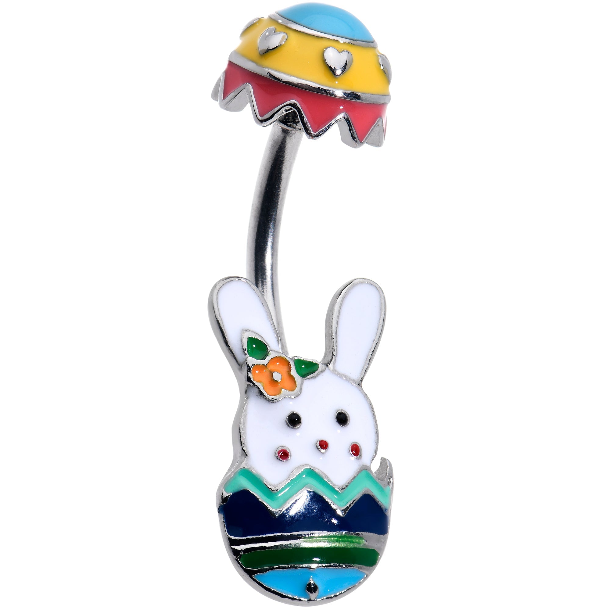 BodyCandy Easter Egg Bunny Double Mount Belly Ring — main product shot