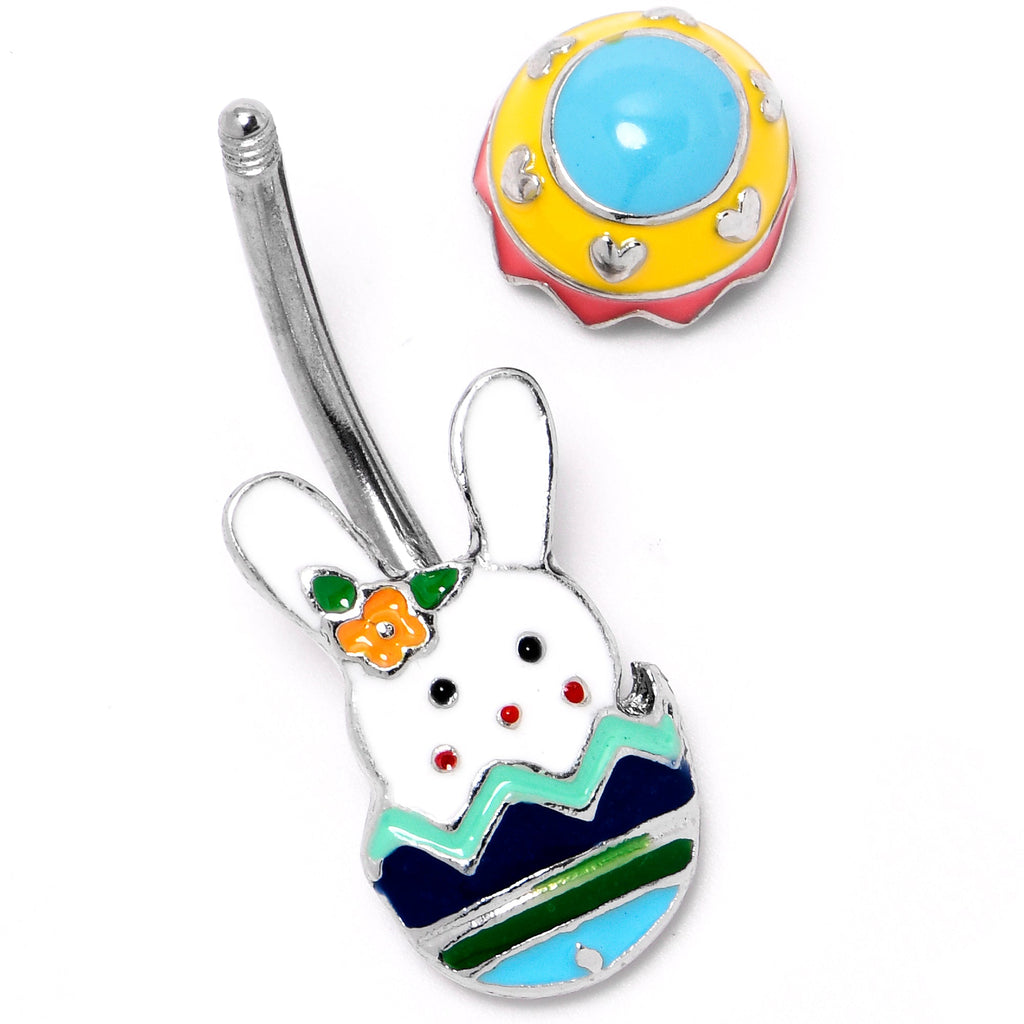 BodyCandy Easter Egg Bunny Double Mount Belly Ring — side view